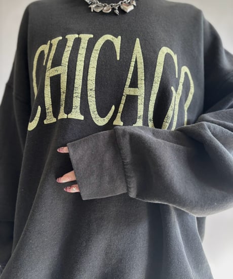 【USED】 80's~90's FRUIT OF THE LOOM CICAGO Print Sweat / 261024-014