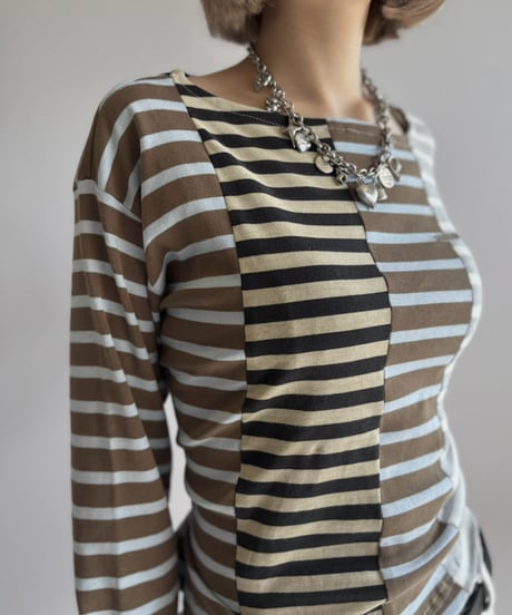 【Chinatsu Aoyama】 Patchwork Border Top  /  2601022-008