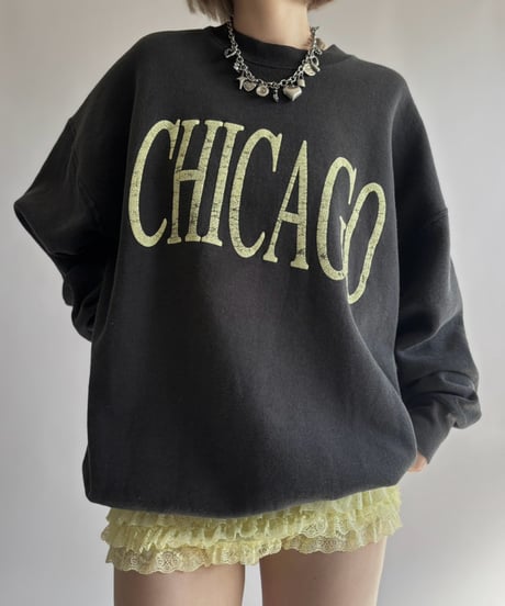 【USED】 80's~90's FRUIT OF THE LOOM CICAGO Print Sweat / 261024-014