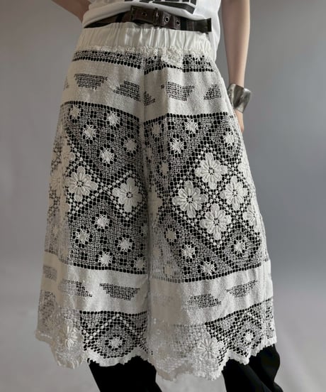 【RE;CIRCLE】 RE Crochet Lace Wide Half Pants / 260709-010