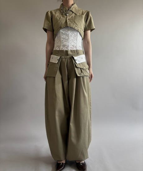 【Chinatsu Aoyama】 RE Makers Shirt Khaki / 260813-019