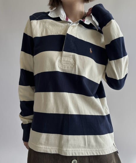 【USED】 RALPH LAUREN SPORT Stripe Rugger Shirt / 261017-026