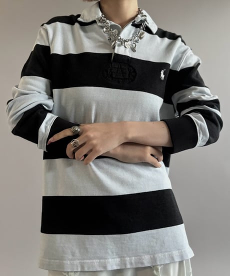 【USED】 90's Polo Ralph Lauren Striped Rugby Shirt / 261003-019