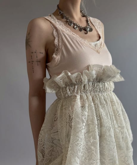 【RE;CIRCLE】RE Crochet Camisole＋Lace One-Piece / 260709-006