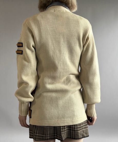 【USED】 60's 100% Virgin Wool Lettered Knit / 261031-002