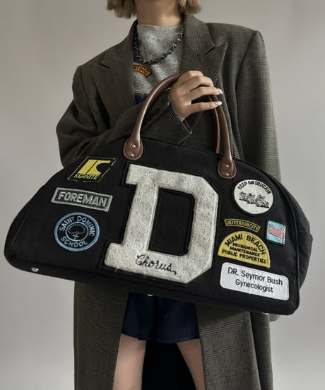 【RE;CIRCLE】 RE French Bedcover Boston Bag Wappen Black /261026-033