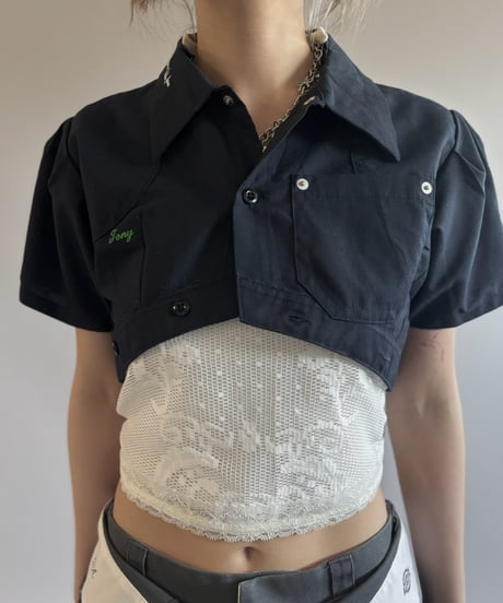 【Chinatsu Aoyama】 RE Makers Shirt Navy / 260813-038