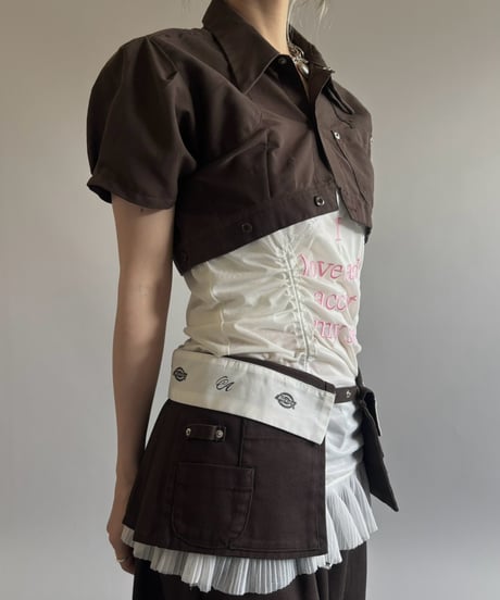 【Chinatsu Aoyama】 RE Makers Shirt Brown / 260813-023