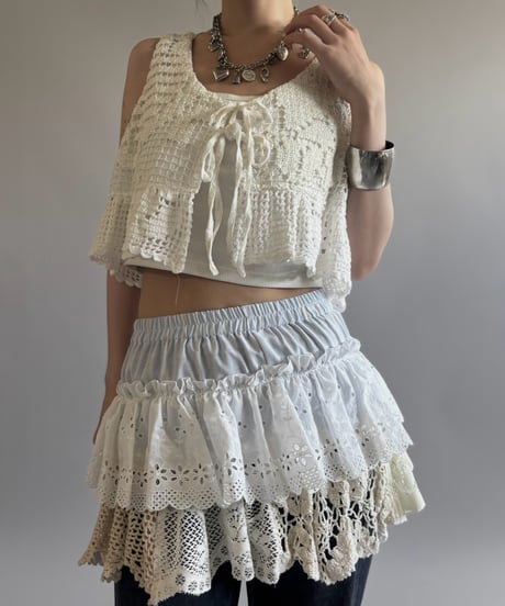 【RE;CIRCLE】  RE Crochet Short vest / 260810-035