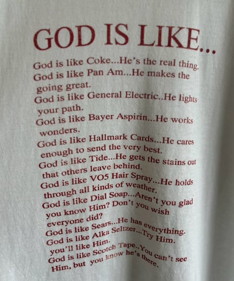 【USED】 Made in USA GOD IS LIKE T-Shirt / 260808-017