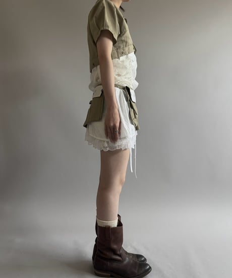 【Chinatsu Aoyama】 RE Makers Shirt Khaki / 260813-017