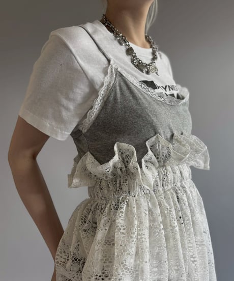 【RE;CIRCLE】RE Crochet Camisole＋Lace One-Piece / 260709-007