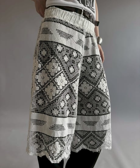 【RE;CIRCLE】 RE Crochet Lace Wide Half Pants / 260709-010