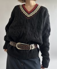 【USED】 90~00's Polo Ralph Lauren V-Neck Wool Knit / 261031-022
