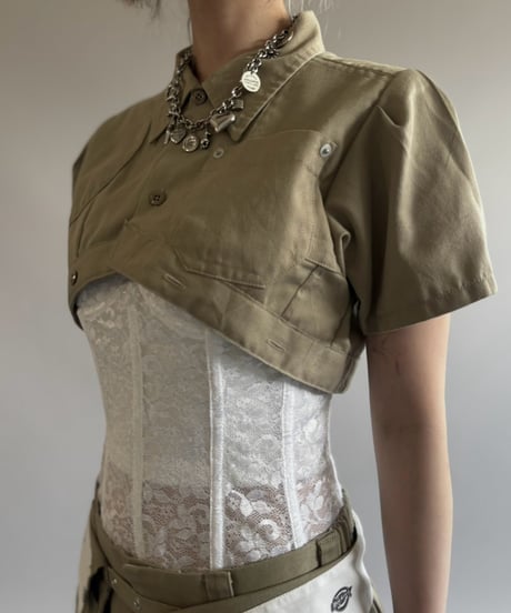 【Chinatsu Aoyama】 RE Makers Shirt Khaki / 260813-020