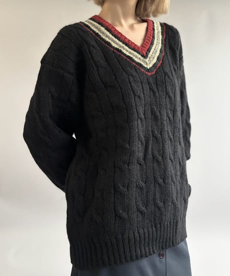 【USED】 90~00's Polo Ralph Lauren V-Neck Wool Knit / 261031-022