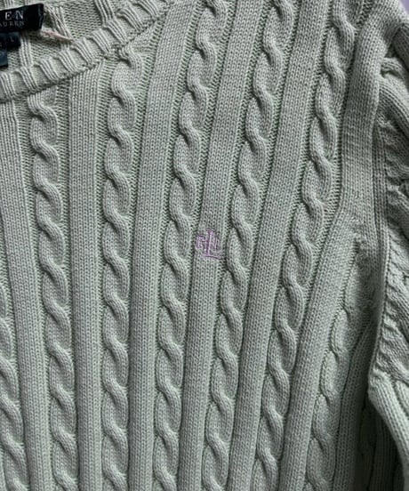 【USED】 Lauren Ralph Lauren Cable Cotton Knit  / 261017-015