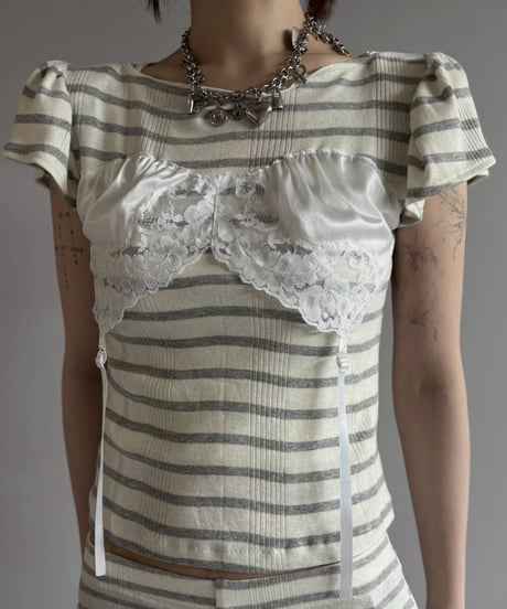 【Chinatsu Aoyama】 RE Border T-Shirt / 260716-028