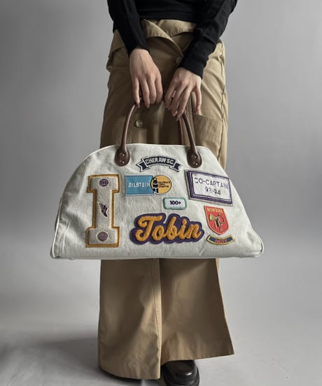 【RE;CIRCLE】 RE French Bedcover Boston Bag Wappen Ivory /261015-040