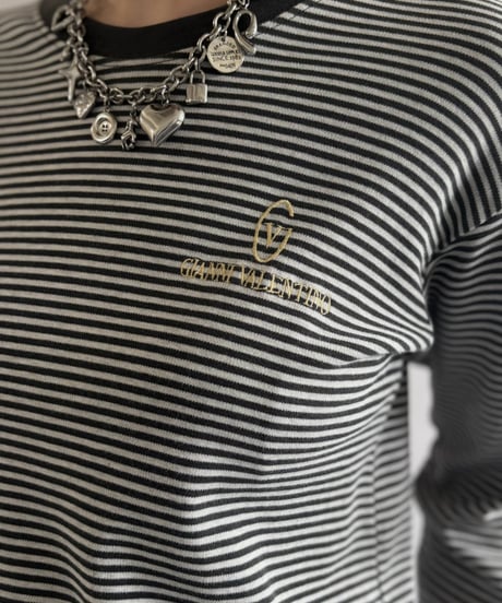 【USED】 GIANNI VALENTINO Striped L/S Tee/ 261010-016