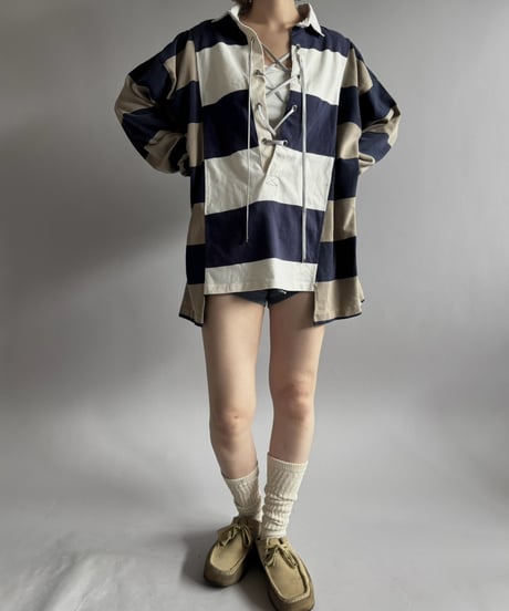 【RE;CIRCLE】 RE Lace-Up Rugger Shirt  /261015-012