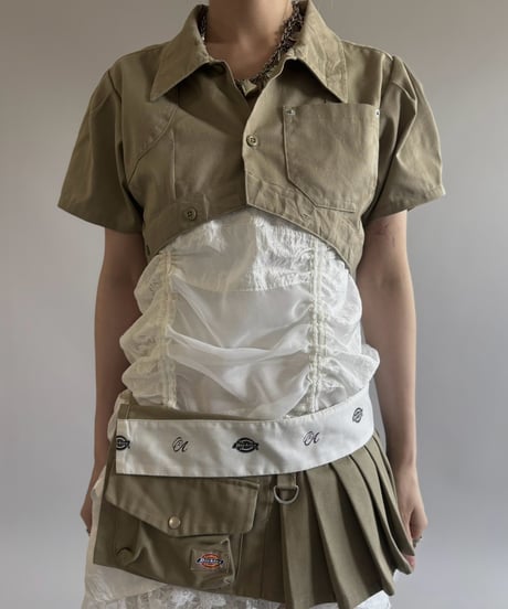 【Chinatsu Aoyama】 RE Makers Shirt Khaki / 260813-018
