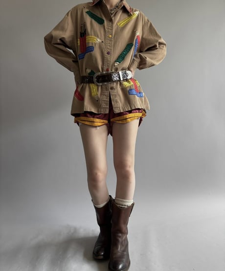 【USED】 30~40's Vintage Satin Sports Short Pants / 260926-015