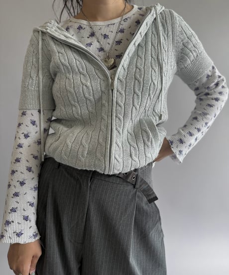 【USED】 Lauren Active S/S Lame Knit Zip Parka / 260905-022