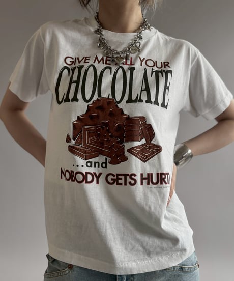 【USED】 Made in USA 80~90's Hanes CHOCOLATE T-Shirt / 260725-028