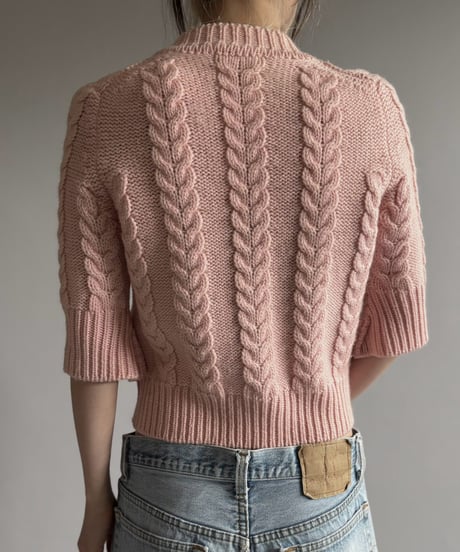 【USED】 Flare Sleeve Cable Knit Cardigan  / 260926-024