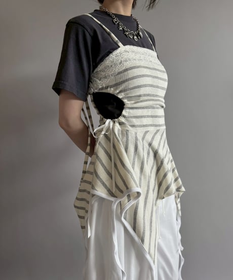【Chinatsu Aoyama】 RE Border One-Piece / 260716-024