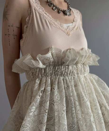 【RE;CIRCLE】RE Crochet Camisole＋Lace One-Piece / 260709-006