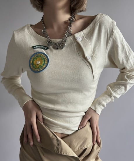 【RE;CIRCLE】 RE Under Wear Boat Neck Shirt  / 261015-022