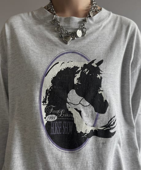 【USED】 90's Finger Lakes Horse Show Print L/S Tee / 261010-005