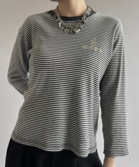 【USED】 GIANNI VALENTINO Striped L/S Tee/ 261010-016