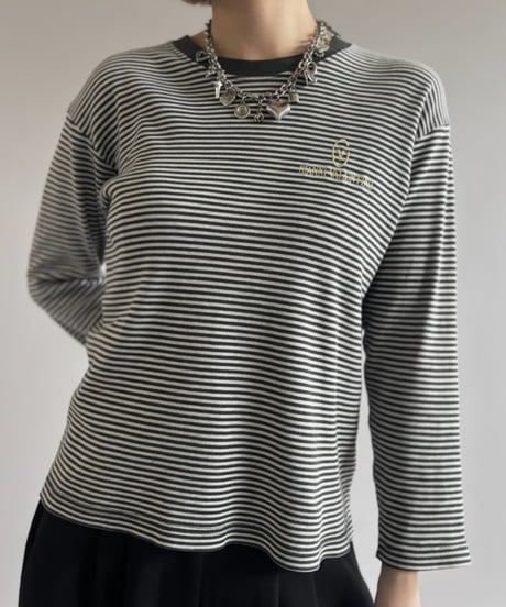 【USED】 GIANNI VALENTINO Striped L/S Tee/ 261010-016