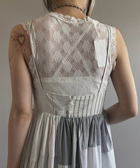 【RE;CIRCLE】  RE Patchwork Stripe Camisole One-Piece / 260810-025