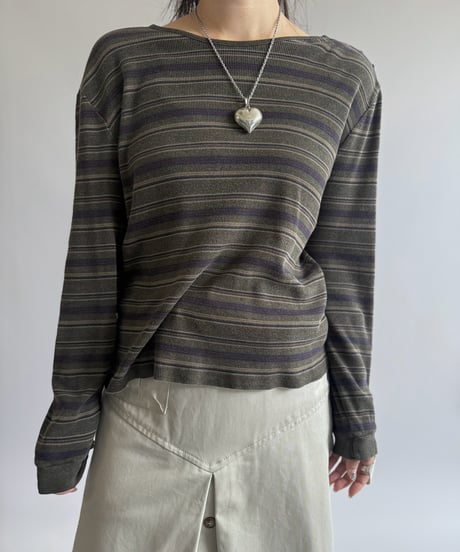【USED】 Lauren Ralph Lauren Border Knit Top / 260905-024