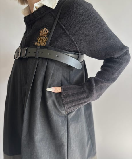【Chinatsu Aoyama】 Suit Patchwork Camisole Mini One-Piece /  2601022-047