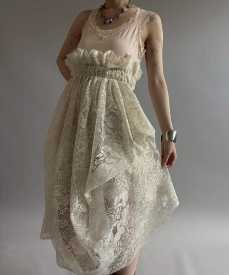 【RE;CIRCLE】RE Crochet Camisole＋Lace One-Piece / 260709-006
