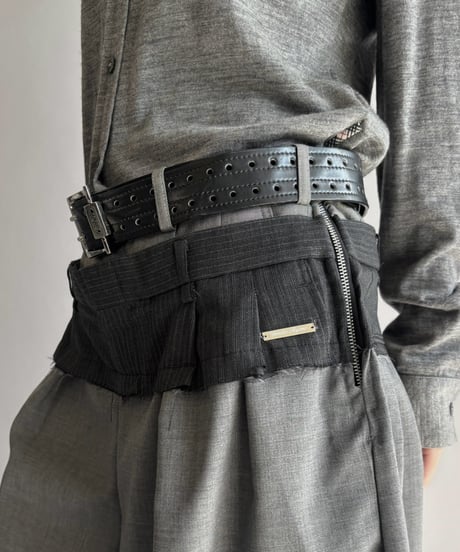 【Chinatsu Aoyama】 Suit Frill Wide Pants  /  2601022-044