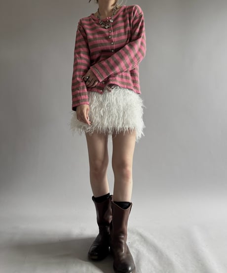 【USED】 Border Sweat Snap Cardigan/ 260919-016