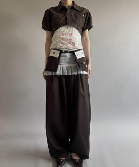 【Chinatsu Aoyama】 RE Makers Shirt Brown / 260813-023
