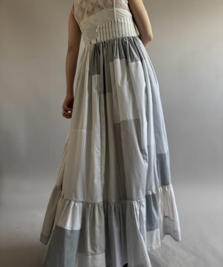 【RE;CIRCLE】  RE Patchwork Stripe Camisole One-Piece / 260810-025