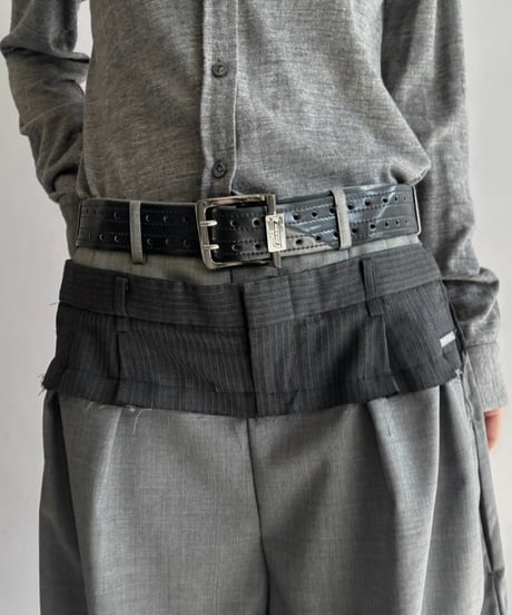 【Chinatsu Aoyama】 Suit Frill Wide Pants  /  2601022-044