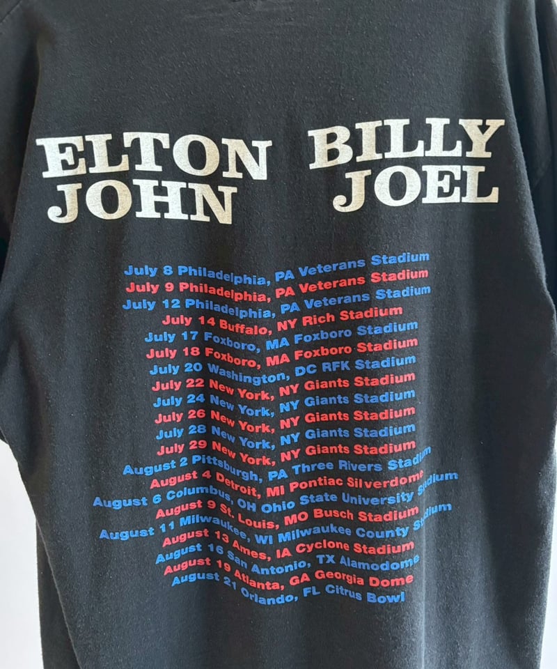 USED】 90's ELTON JOHN BILLY JOEL T-Shirt/ 2607