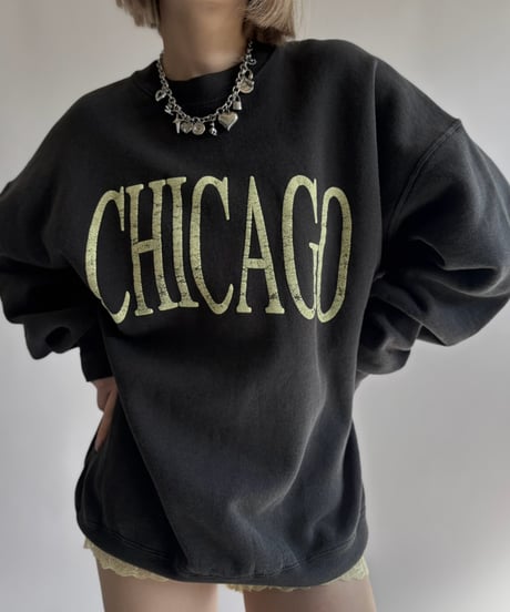 【USED】 80's~90's FRUIT OF THE LOOM CICAGO Print Sweat / 261024-014