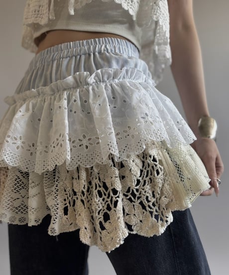 【RE;CIRCLE】  RE Crochet Mini Skirt / 260810-036