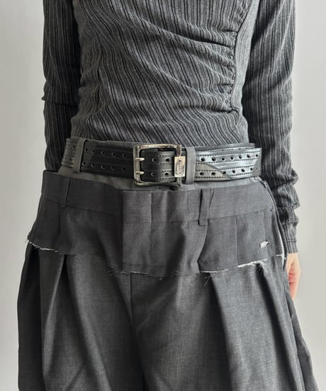 【Chinatsu Aoyama】 Suit Frill Wide Pants  /  2601022-041