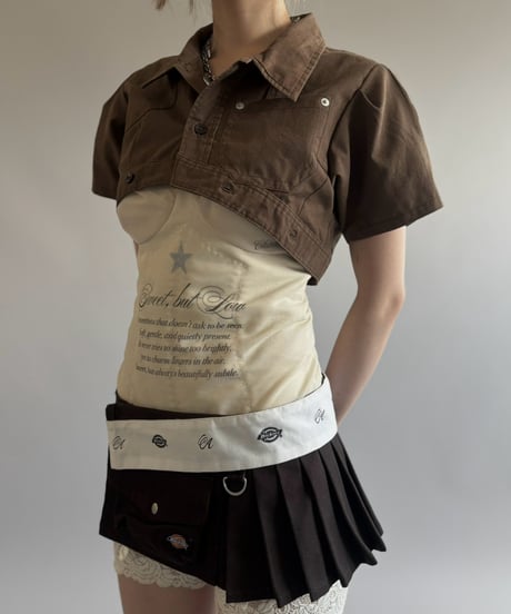 【Chinatsu Aoyama】 RE Makers Shirt Brown / 260813-026